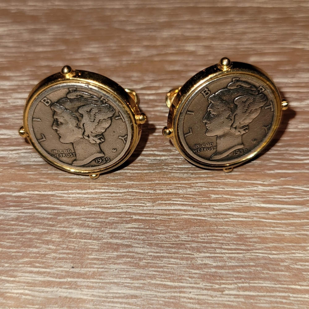 1939 Mercury Dime Cufflinks